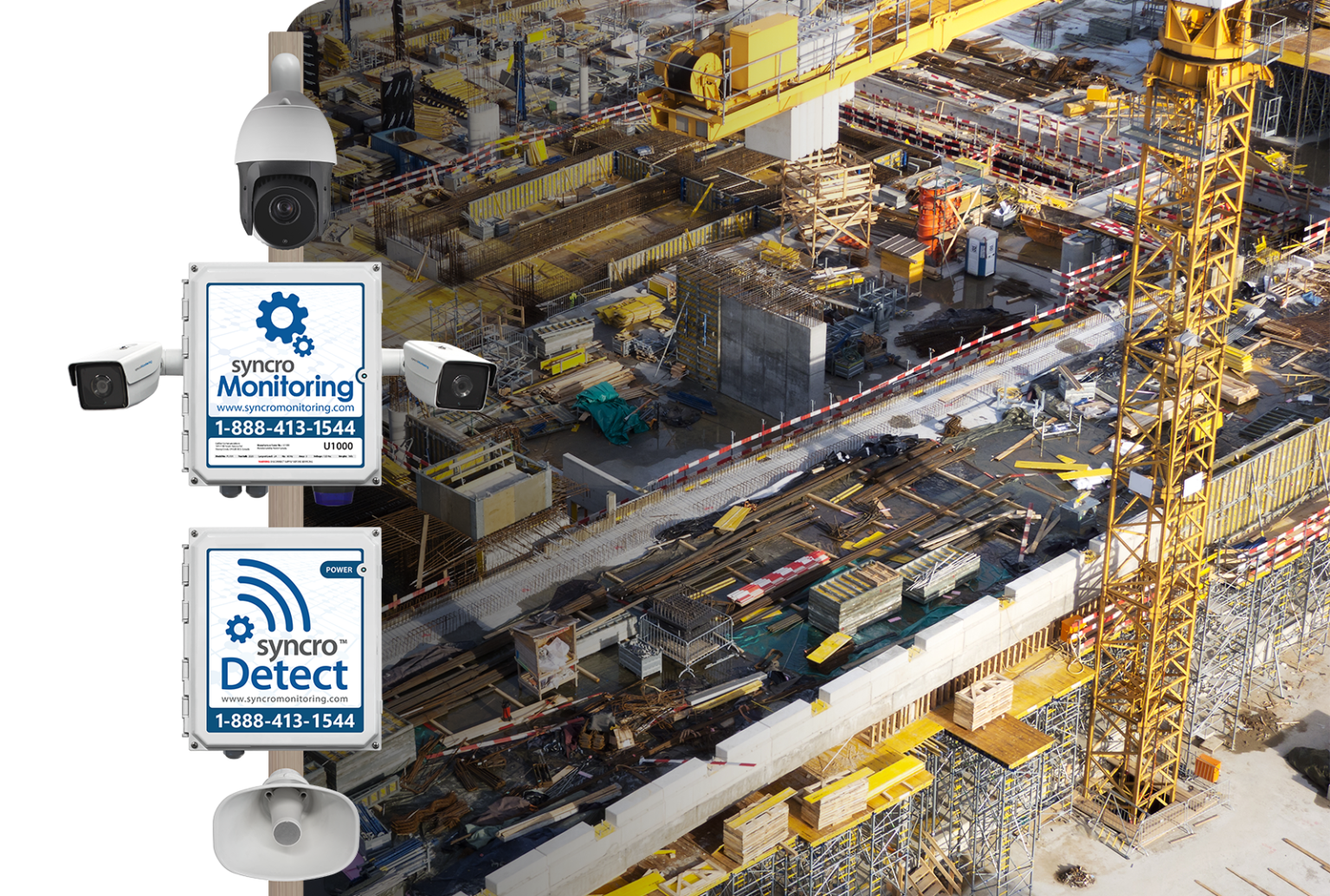Commercial Remote Video Monitoring Security Surveillance System Construction Site